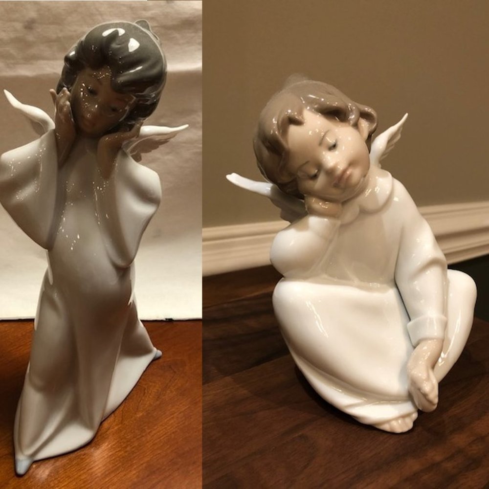 Lladro Angels: Mime Angel / Angel Dreaming